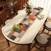 Jogo americano oval retrô americano para mesa de jantar, lavável, à prova d'água, à prova de óleo, protetor de mesa, luxo leve, toque de alta qualidade, toalha de mesa para sala de estar