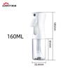 Botella de spray retardado blanca transparente de 150 ml y 160 ml, de alta presión, para embotellado continuo, desinfectante de plástico, regadera con alcohol.
