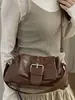Bolsa Estilosa Estilo Motociclista para Axila Feminina Chegada Nova Outono 2026 Elegante Grande Capacidade Relaxada para Deslocamento Diário Bolsa de Ombro Único Transversal