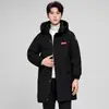 Chaqueta de plumón auténtica para hombre y mujer, longitud media, nuevo estilo coreano invierno 2026, casual, engrosada, plumón de pato blanco, ropa de trabajo con capucha