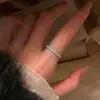 Anillo vintage de circón rosa tipo terrón de azúcar para mujer, estilo nicho de alta gama, anillo para el dedo índice, anillo de moda de socialité