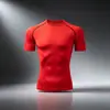 Camiseta de Manga Corta para Hombre de Secado Rápido, Corte Ajustado, Talla Europea, Superventas de Comercio Exterior Transfronterizo para Correr, Entrenamiento y Fitness