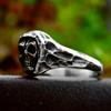 Guerrero de Acero estilo punk hip hop anillo de titanio acero joyería al por mayor comercio exterior nuevo anillo de calavera de acero inoxidable