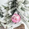 Laitao Bola de Espejo de Cristal Rosa Decoración de Fiesta Navideña Baile de Graduación Bola Rosa Día de San Valentín Boda Bola de Discoteca con Flash