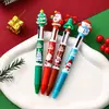 Caneta Esferográfica de Natal 4 Cores Caneta Multifuncional para Diário Caneta de Tinta a Óleo Colorida para Estudante Prêmios Infantis Presente de Feriado Caneta Multicolor