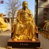 Estatua Grande de Bronce del Emperador Inmortal, Estatua Sentada del Patriarca, Estatua de Bronce del Dios Supremo, Adornos de Templo Taoísta Dorados y Pintados