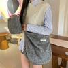 Nova bolsa transversal ajustável de pelúcia estilo retrô casual grande capacidade bolsa de ombro único bolsa de axila bolsa tote all-match
