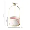 Vaso Pequeno Portátil Nórdico Ins Vasos Criativos de Ferro para Flores Secas Ornamentos de Vasos de Cerâmica com Laço para Suculentas