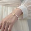 Nalan Prata S925 Simples Pulseira de Contas Shijia Elegante Empilhável Nicho Joia de Mão para Mulheres S6245