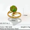 Anillo Yusen de Acero Inoxidable con Piedra Natural Europea y Americana Joyería de Mano para Mujer Nicho Lujo Accesible Anillo de Acero de Titanio que No se Desvanece Joyería Transfronteriza