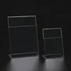 Spot A5 A6 acrílico tipo L cartão de mesa etiqueta de preço etiqueta de preço de mercadoria de supermercado transparente display de cartão de mesa de pagamento