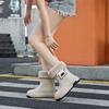 Botas de Lluvia Lindas Transfronterizas para Mujer, Botas de Lluvia de Media Caña con Forro de Algodón, Zapatos de Goma Impermeables y Antideslizantes, Botas para Agua de Cocina y Lavado de Autos, Diseño de Dibujos Animados