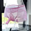 Medias Sexy para Hombre con Set Jj, Transpirables de Verano Ultra Delgadas, Lencería Sexy de Encaje Totalmente Transparente