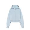 Chaqueta Corta de Principios de Otoño para Mujer 2026 Nueva Sudadera con Capucha de Otoño para Figuras Pequeñas Estilo Coreano Top Azul de Cintura Alta Cárdigan