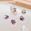 Venta al por mayor de joyas para decoración de uñas con forma de red de diamantes de colores rojos y checos, con acabado de bola de diamante de color caramelo.