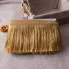 Em Estoque 10cm Poliéster Trançado Seda de Gelo Franja Fantasia de Palco Cortina Tapete Borla Decorativa Acabamento de Renda Atacado