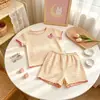 Conjunto de Verano para Niños: Conjunto de Camiseta de Manga Corta a Rayas y Shorts de Cintura Elástica, Conjunto de Dos Piezas de Verano para Niños