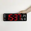 Reloj de Sala de Estar Simple de Doble Propósito de 13 pulgadas con Fuente Grande, Reloj Electrónico con Múltiples Configuraciones de Alarma, Temperatura y Día de la Semana en la Misma Pantalla 6629
