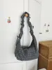 2026 Verano Nuevo Estilo Coreano Bolso Cruzado de Hombro de Gran Capacidad con Cuadros Negros y Grises y Encaje Bolso de Lona Simple de Moda para Mujer