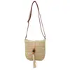 Venda Direta no Atacado do Fabricante Bolsa Transversal de Palha Nova Bolsa de Verão com Franjas Tecida à Mão Bolsa de Praia para Férias Bolsa Versátil Feminina