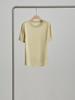 Primavera y Verano Nuevo Top de Seda de Morera de Color Puro Transpirable Seda Simple Camiseta de Manga Corta Moda Top Básico para Mujer