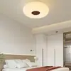 Lámpara de Techo para Dormitorio con Veta de Madera Estilo Nórdico Minimalista Moderno Casa de Huéspedes Sala de Estudio Lámpara de Techo LED Moldeada Estilo Crema