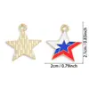 Nuevo Colgante de Gota de Aceite del Día de la Independencia Americana Accesorios de Joyería de Aleación DIY Colgante para Collar Llavero Cruz Colgante Venta Caliente Transfronteriza