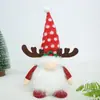 Figura de gnomo iluminada navideña transfronteriza, adorno de peluche de anciano sin rostro con astas de reno, decoración de escritorio estilo nórdico