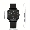 Relógio Masculino de Quartzo Quadrado Minimalista Fashion com Pulseira de Couro Casual Reloj Hombre