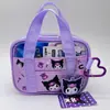 Bolsa de Maquillaje Portátil Sanrio Kuromi My Melody Bolsa de Almacenamiento de PVC para Guardar Artículos, Bolso de Mano para Retoques