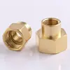 Conector de rosca interna Kosida todo em cobre 1/8 de polegada hexagonal de 4 vias pneumático 2 3 6/8 de polegada 1 polegada conector reto de rosca interna