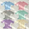 Popular Camiseta de Color Bloque de Secado Rápido para Niñas, Nuevo Estilo de Verano, Malla Transpirable de Manga Corta, Camiseta Básica Casual Multicolor para Bebés
