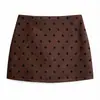 Falda Pantalón de Ante con Lunares para Mujer Otoño 2026 Adelgazante y Rejuvenecedora Falda Pantalón Corta de Corte A Estilo Ins Falda Media