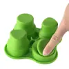 Molde de Bandeja de Hielo de Silicona con 4 Cavidades y Tapa Plegable Molde Casero para Helado Caja de Suplementos Alimenticios de Silicona para Niños