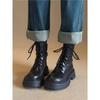 Botas Martin de Solado Grosso para Mulheres 2026 Outono e Inverno Novo Estilo Britânico Cool com Cadarço Botas Curtas para Pessoas Baixas