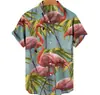 Camisas de Playa Europeas y Americanas Transfronterizas para Hombre con Animales de Selva Tropical Impresos en 3D, Tops Casuales y a la Moda de Manga Corta
