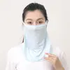 Mascarilla protectora solar de seda helada para verano, bufanda de equitación de secado rápido para hombres y mujeres con agujeros de ventilación, protección para el cuello, máscara para orejas integrada, venta al por mayor