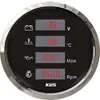 Indicador Digital de Cuatro en Uno para Barco/Automóvil de 85mm: Voltaje, Temperatura del Agua, Presión de Aceite, Velocidad. 12V/24V