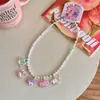 Nuevo Collar con Colgante de Cuentas de Dibujos Animados Lindos para Niños Accesorios de Princesa para Niñas de Verano Cadena de Perlas para Niña Joyería con Cuentas