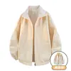 Chaqueta de Trabajo Harrington Retro a Cuadros Americana de Moda Doble Cara para Hombres y Mujeres Moda Suelta Casual Ropa de Abrigo para Parejas
