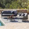 Sofá de Ocio al Aire Libre Nórdico Sofá de Mimbre para Exteriores Muebles de Sol Silla de Mimbre Simple Sofá Combinación para Sala de Estar de Villa