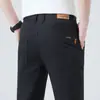 Pantalones casuales de alta gama para hombre, nuevo modelo 2026, estilo de negocios de pierna recta para verano, adecuados para padres de mediana edad, color caqui, versión ligera de verano