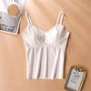 Camisola de seda de hielo para mujer, ropa interior con almohadilla en el pecho, pieza única base 2024 Nueva prenda exterior, ropa interior de espalda descubierta para realzar la figura