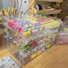 Caja de Almacenamiento para Cuentas con Cuentas Sueltas Divididas en Compartimentos para Hacer Caja Acrílica Accesorios Hechos a Mano DIY Cajón Transparente