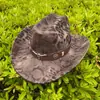 Sombrero Vaquero Occidental Retro Estampado de Leopardo Transfronterizo con Decoración de Cinturón de Cuero de Vaca, Sombrero de Ala Ancha para Salidas, Actuaciones en Escenario y Uso Ecuestre