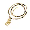 Nuevo Collar con Colgante de Flor de Ciruelo China, Ojo de Tigre y Ciervo, Lujo Ligero, Diseño de Nicho, Cordón Hecho a Mano, Accesorio de Moda Versátil para Mujeres