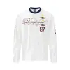 T1301 Camiseta Deportiva Unisex Estilo Americano High Street con Diseño Estampado de Patrón, Camiseta Deportiva Casual de Manga Larga para Hombre de Corte Holgado
