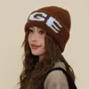Gorros Estilo Coreano para Mujer en Otoño e Invierno, Gorros de Lana con Letras, Gorros de Punto Pequeños Casuales Versátiles de Alta Calidad para Mostrar el Rostro para Hombres