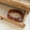 Pulsera Asimétrica de Resina Mármol Manchado Bosque de Pino Ámbar Pulsera Versátil de Nicho Joyería Acrílica No se Desvanece