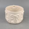 Caneca Cerâmica Laço Embossado Estilo Ins Criativo Leite Fufu Design de Nicho Fofo Cor Pura Alto Valor
